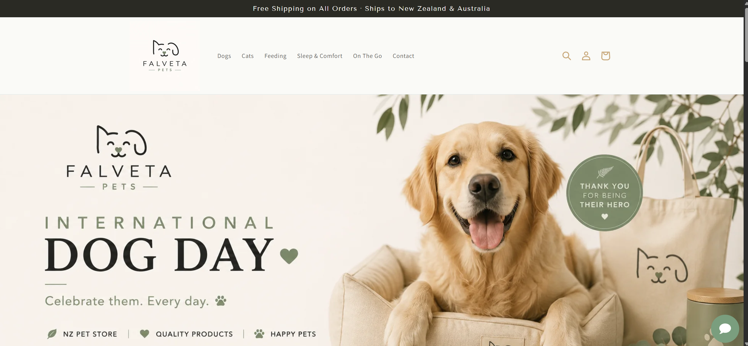 Falveta Pets Shopify store
